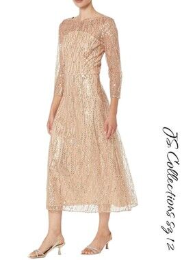 JS Collections Finley Rose Gold Sequin Dress 12